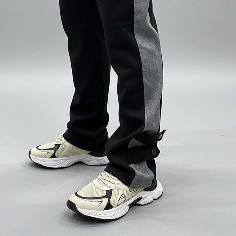 شلوار بنگال مردانه نوار پهن پایین دکمه مدل Mehrad-مشکی